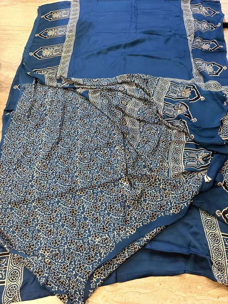 Ajarakh Modal Silk Saree 09 hover
