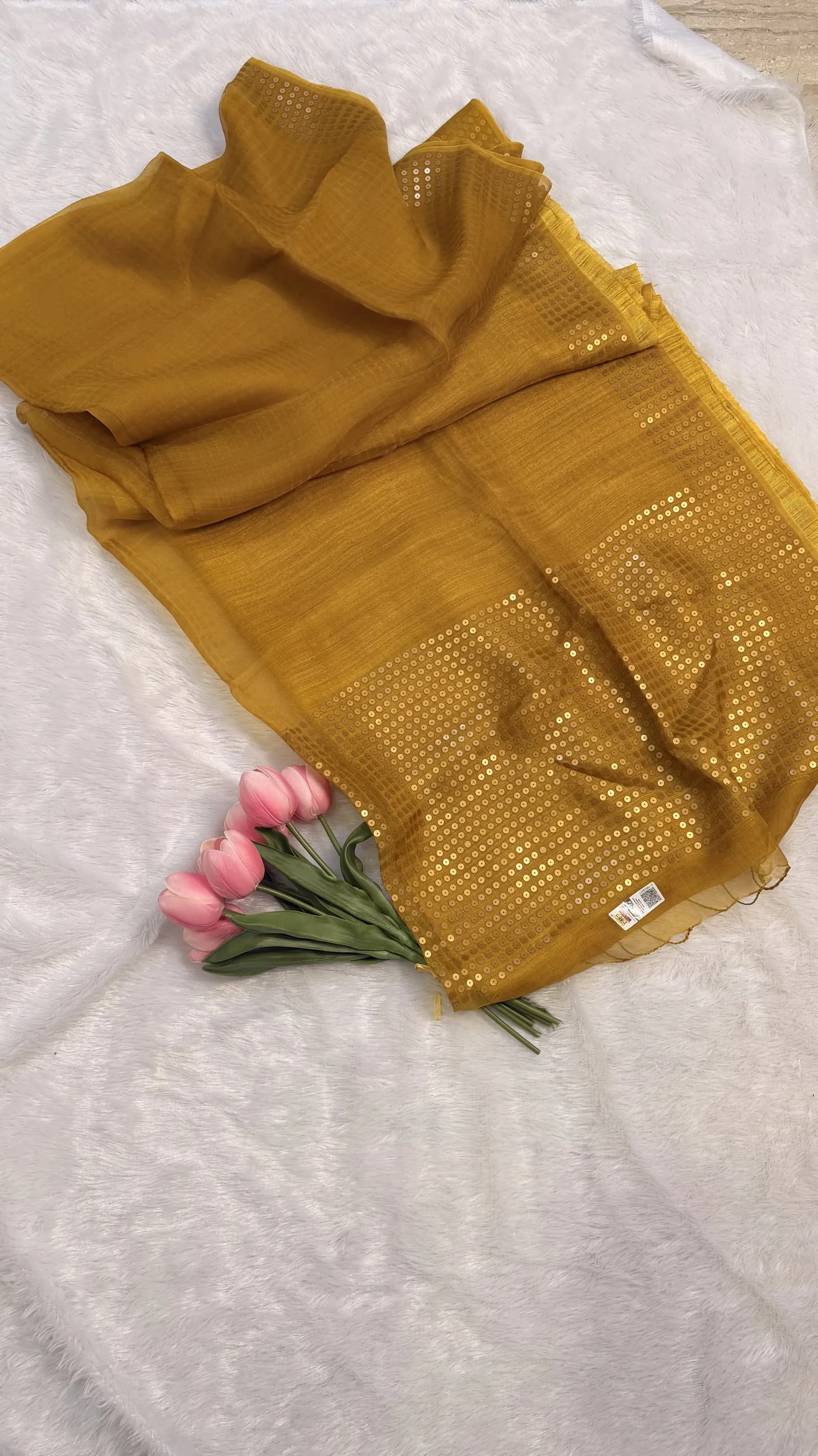 Pocket Sequins Mulberry Saree 01 - View 3