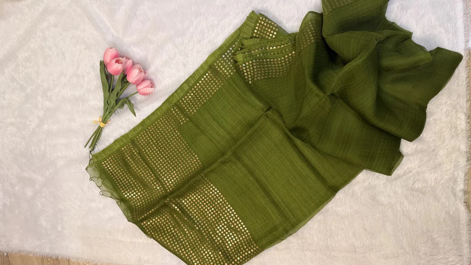 Pocket Sequins Mulberry Saree 02 hover